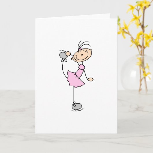 Schaatser in roze Kaart (Gele Bloem)