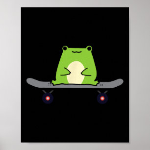 Schaatser Kikker Kikkervisje Amfibie Skateboarden Poster