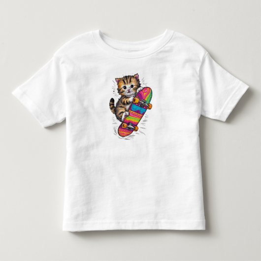 Schaatser Kitten Kinder Shirts (Voorkant)