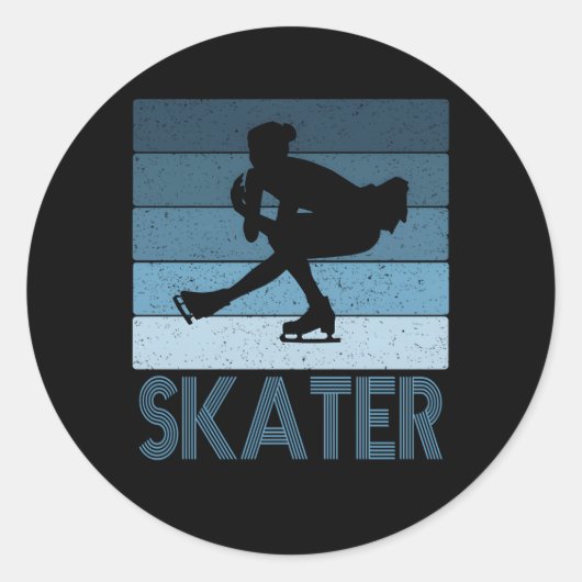 Schaatser kunstschaatsen Ice Dancing N Mam Ronde Sticker (Voorkant)