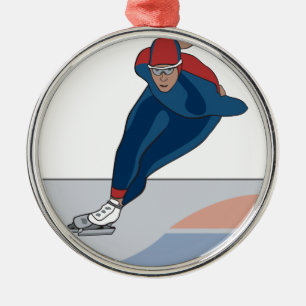 schaatser metalen ornament