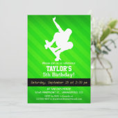 Schaatser; Neon Green Stripes Kaart (Staand voorkant)