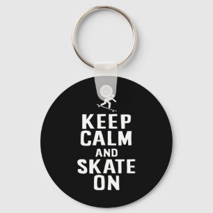 Schaatser ontwerp Keep Calm And Skate On Sleutelhanger