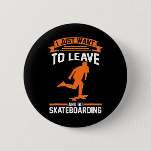 Schaatser Schaatsen Skateboarden Ronde Button 5,7 Cm