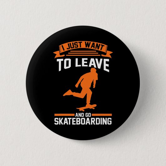 Schaatser Schaatsen Skateboarden Ronde Button 5,7 Cm (Voorkant)