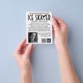 Schaatser Silhouet Logo, Schaatsles Advertentie Flyer (Hand)