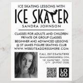 Schaatser Silhouet Logo, Schaatsles Advertentie Flyer (Voorkant)