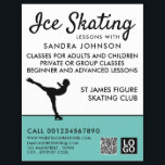 Schaatser Silhouet, Schaatsles Advertentie Flyer<br><div class="desc">IJsschaatser silhouet,  schaatsles Adverteren flyers door de Visitekaartje Store.</div>