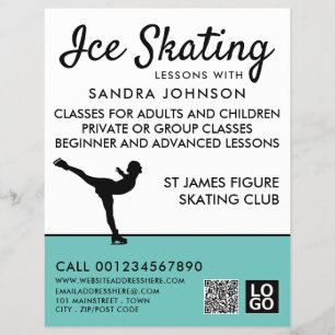 Schaatser Silhouet, Schaatsles Advertentie Flyer
