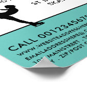 Schaatser Silhouet, Schaatsles Advertentie Poster (Hoek)