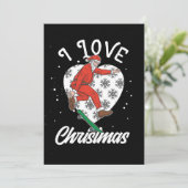 Schaatser Skateboard Ik Hou Van Kerstmis Kaart (Staand voorkant)