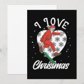 Schaatser Skateboard Ik Hou Van Kerstmis Kaart (Voorkant / Achterkant)
