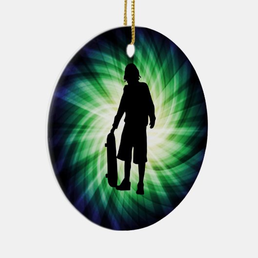 Schaatser; Skateboard Keramisch Ornament (Rechts)