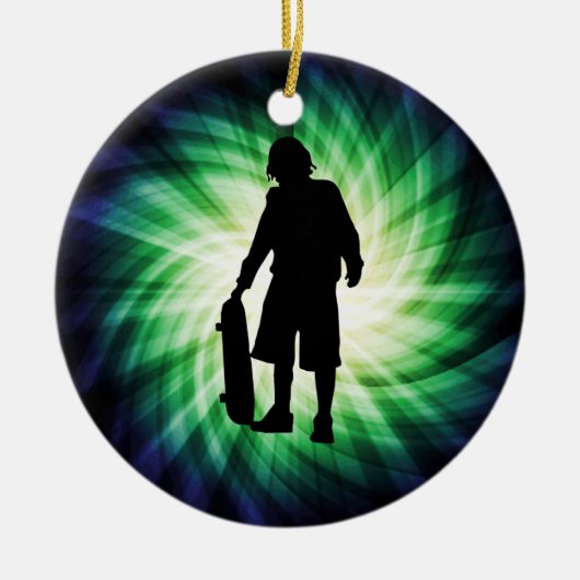 Schaatser; Skateboard Keramisch Ornament (Voorkant)