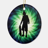 Schaatser; Skateboard Keramisch Ornament (Links)