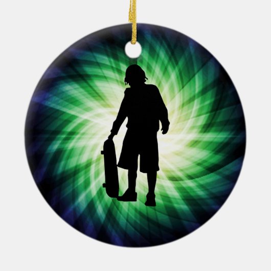 Schaatser; Skateboard Keramisch Ornament (Achterkant)