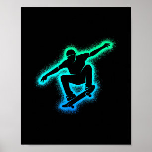 Schaatser Skateboard Skateboarder Mannen Kinderen Poster