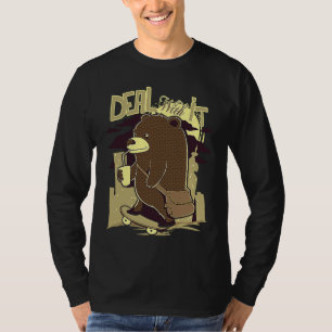 Schaatser skateboard vintage moet je er maar mee t-shirt