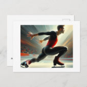 Schaatser Squat Spin, Arlene Babad Briefkaart (Voorkant / Achterkant)