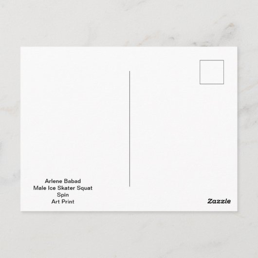 Schaatser Squat Spin, Arlene Babad Briefkaart (Achterkant)