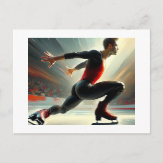 Schaatser Squat Spin, Arlene Babad Briefkaart (Voorkant)