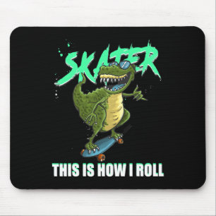 Schaatser T-rex Dinosaur Dit Is Hoe Ik Skateboard  Muismat