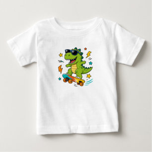 Schaatser T-Rex Dinosaur T-Shirt – Cool Peuter & K