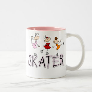 Schaatser T-shirts en Cadeaus Tweekleurige Koffiemok