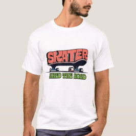 Schaatser verwoest de weg – Retro 70s Skateboarden T-shirt