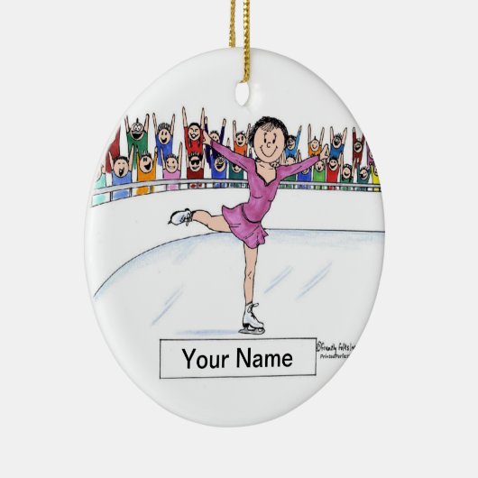 Schaatser - Vrouw Keramisch Ornament (Rechts)