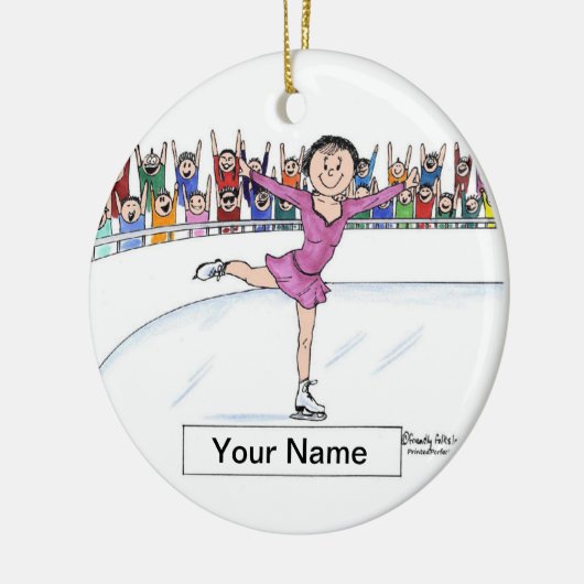 Schaatser - Vrouw Keramisch Ornament (Links)