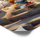 Schaatser Winnie de Pooh 1 Poster (Hoek)