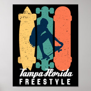 Schaatserjongen Tampa Florida Vintage Retro Straat Poster