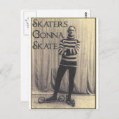 Schaatsers die gaan schaatsen… briefkaart (Voorkant / Achterkant)