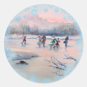 SCHAATSERS DOOR SHARON SHARPE RONDE STICKER