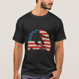 Schaatsers Met Plezier USA Flag Skateboard Gift Ti T-shirt