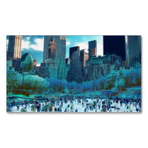 Schaatsfantasie Central Park Magnetisch Visitekaartje