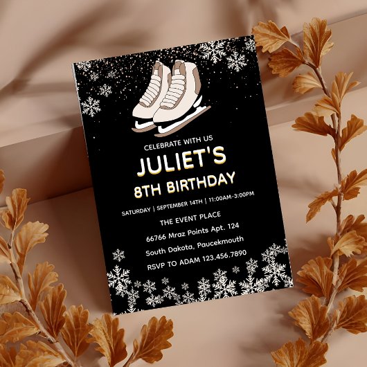 schaatsfeest 8e verjaardag uitnodigingen
