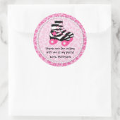 Schaatsfeest dank u ronde sticker (Tas)