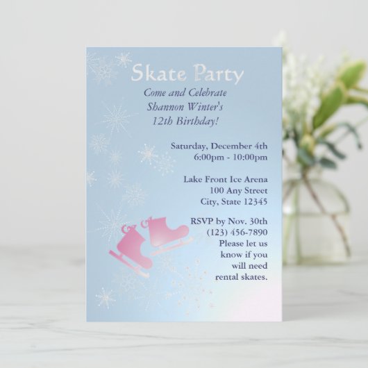 schaatsfeest kaart (Staand voorkant)