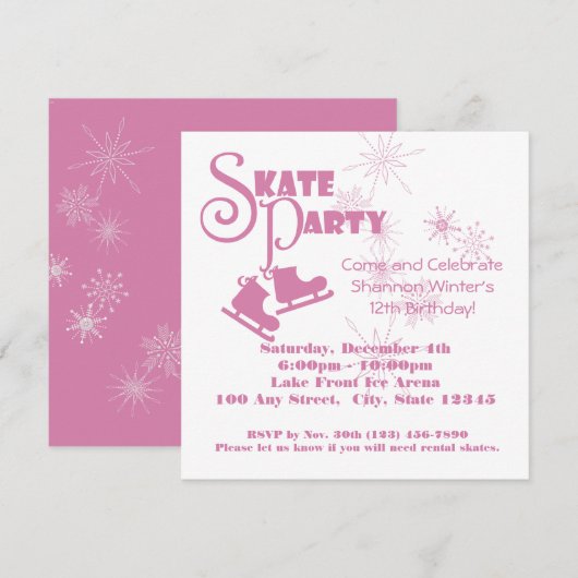 schaatsfeest kaart (Voorkant / Achterkant)