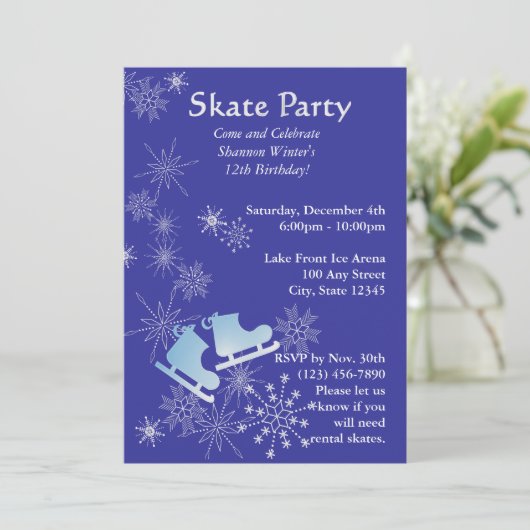 schaatsfeest kaart (Staand voorkant)