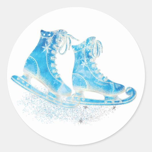 schaatsfeest ronde sticker (Voorkant)