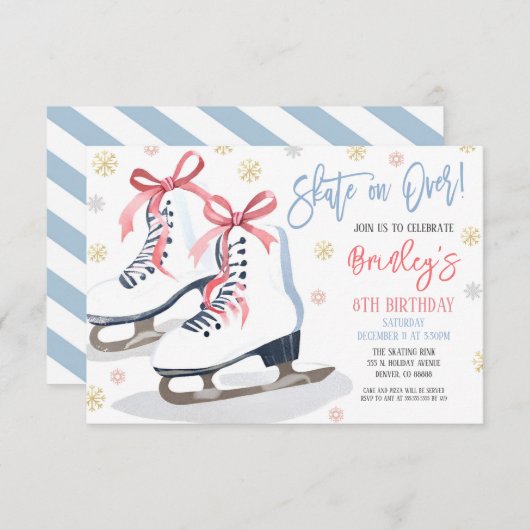 Schaatsfeest Uitnodiging (Voorkant / Achterkant)