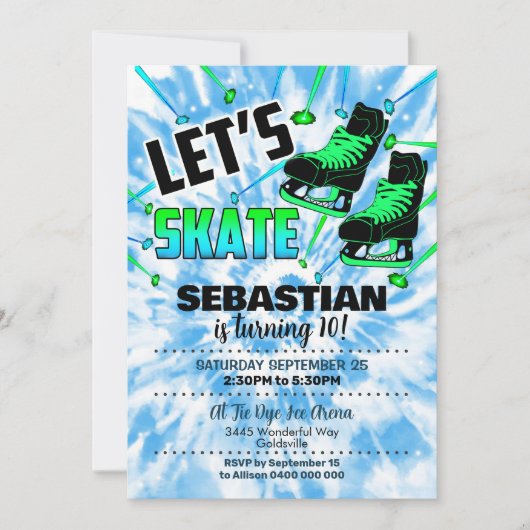 Schaatsfeest Uitnodiging Jongen IJs Schaats Uitnod (Voorkant)