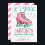 Schaatsfeest Verjaardag Uitnodigen Kaart<br><div class="desc">Schaatsfeest Verjaardag Nodig Schattige Roller Schaats feestje uit voor uw volgende verjaardagsfeest!</div>