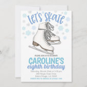 Schaatsfeest Verjaardag Uitnodigen Kaart (Voorkant)