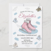 Schaatsfeest Verjaardagsuitnodiging Kaart (Voorkant)