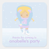 schaatsfeest vierkante sticker (Voorkant)