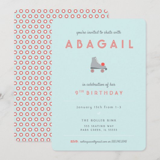 Schaatsfeestje Kaart (Voorkant / Achterkant)